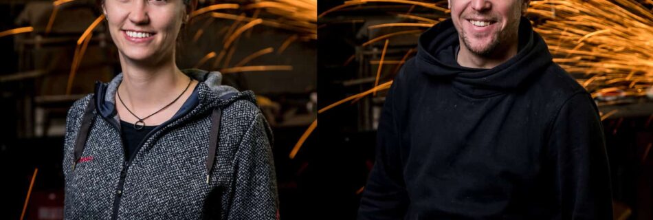 Schmied-Portraits vor Funkenregen